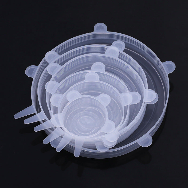 6pcs Silicone Elastic Lids, Reusable Durable Food Storage Covers, Suitable for Bowls, 6 Different Sizes to Fit Most Containers, Dishwasher and Fridge Safe, Container Covers, Meal Prep Storage, Flexible Design, Snug Fit, Foodg