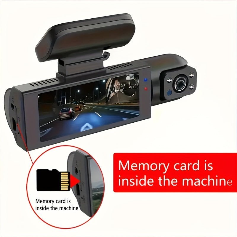 1080P Dual - Lens Car Dash Cam - Wide - Angle Front and Inside Recording, IR Night Vision, Loop Recording, 3.16 Inch IPS Screen - High - Definition Car DVR Camera for Safe Driving - CK Outdoors and More