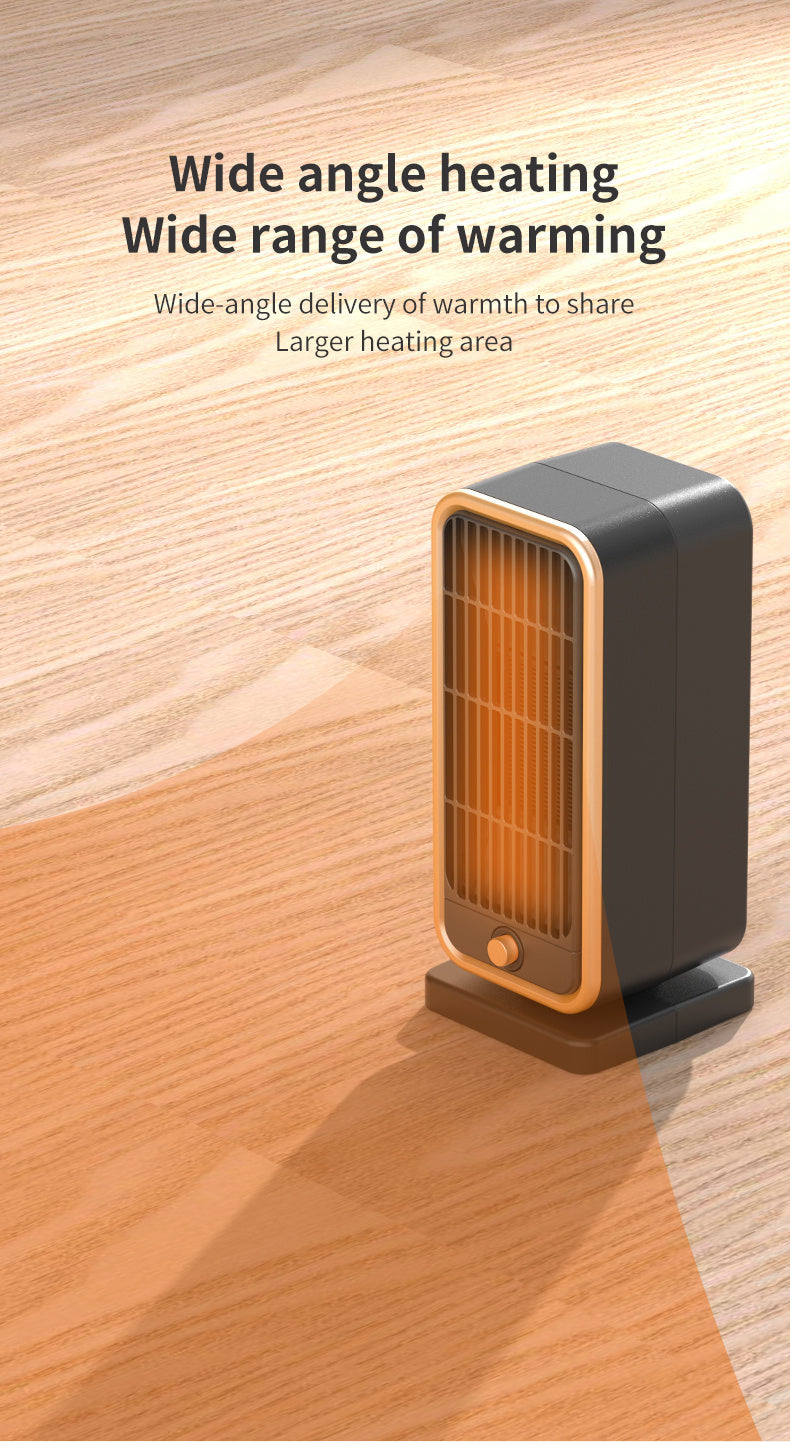 Quiet 500W Ceramic Electric Space Heater, Square Shape, 110-130V US Plug, No Energy Efficiency Rating, Tip-over Protection, Portable Heating Equipment for Bedroom, Living Room, Office