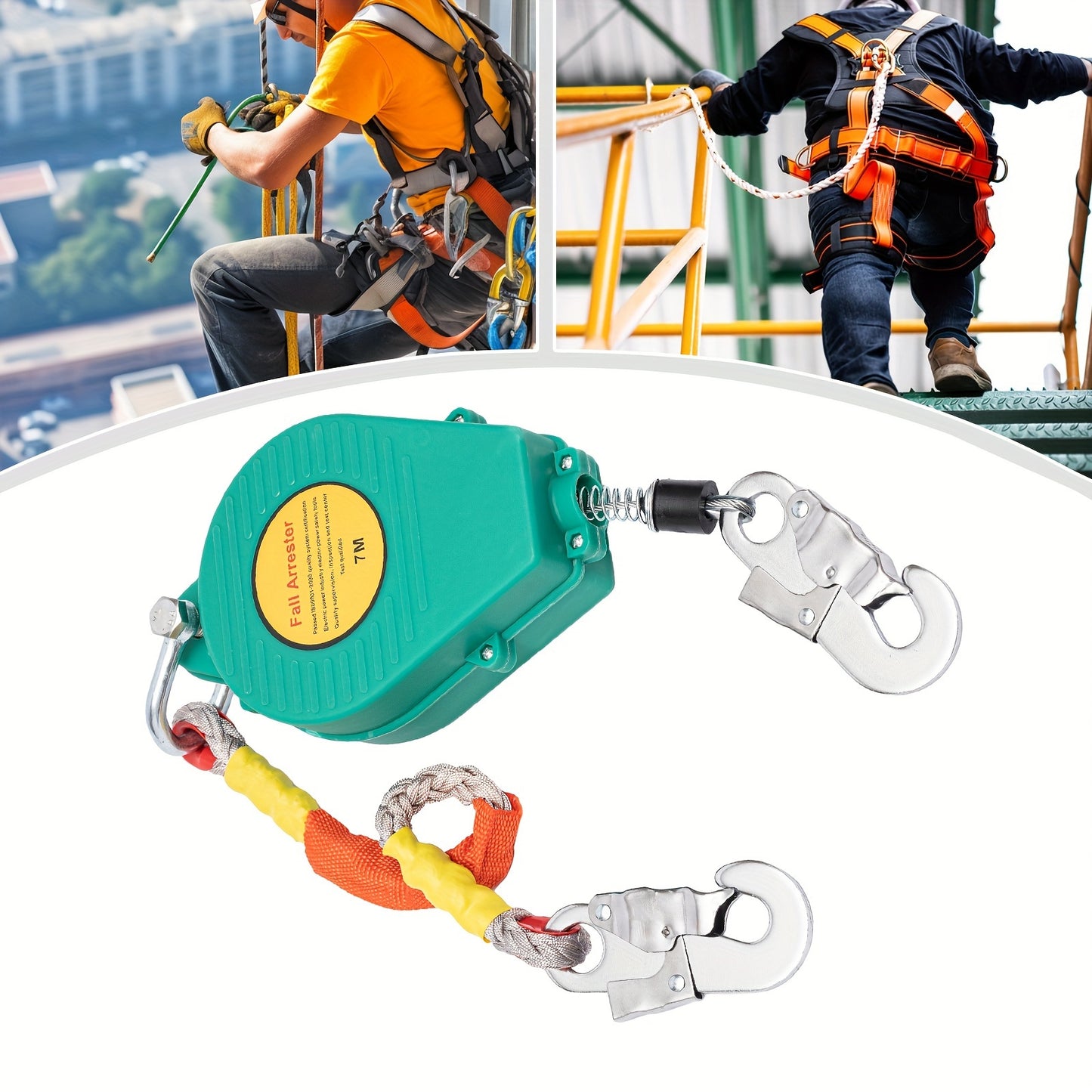 7m Self Retracting Lifeline Protect Safety Harness Lanyard Fall Arrester 23ft