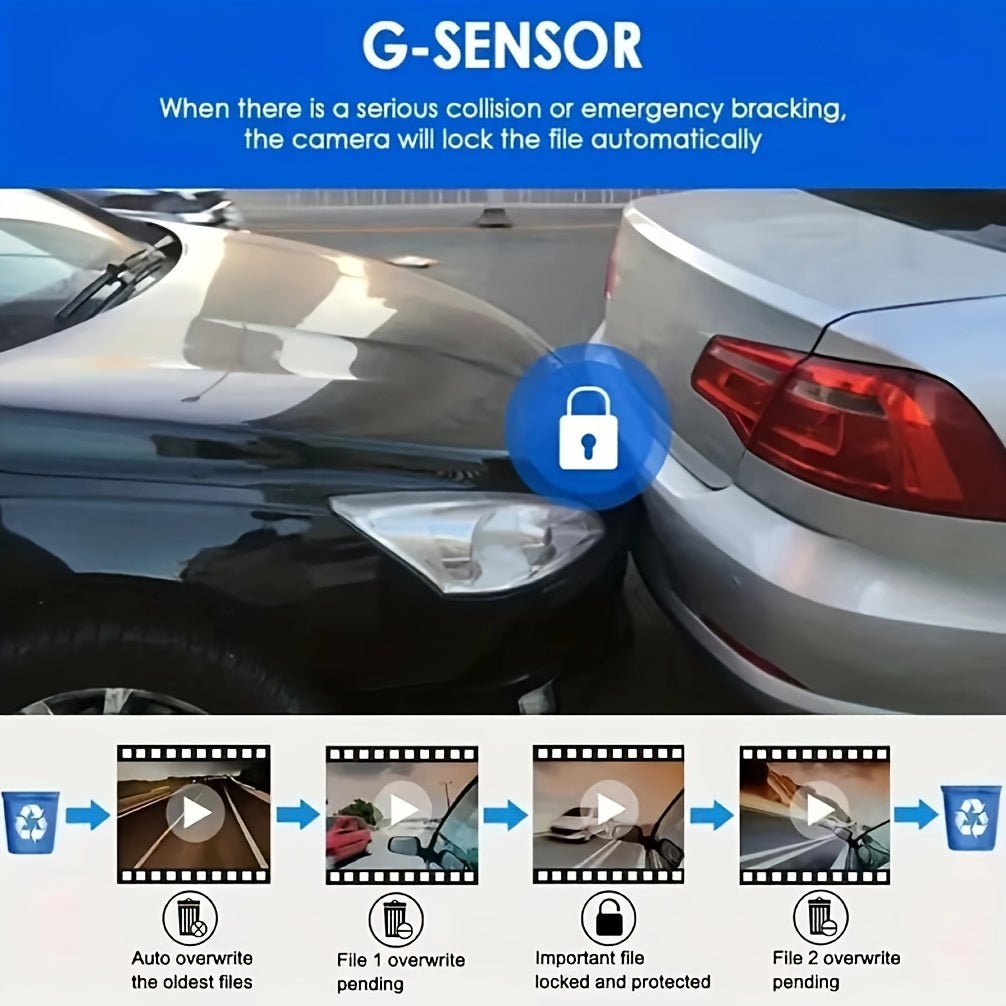 1080P Dual - Lens Car Dash Cam - Wide - Angle Front and Inside Recording, IR Night Vision, Loop Recording, 3.16 Inch IPS Screen - High - Definition Car DVR Camera for Safe Driving - CK Outdoors and More