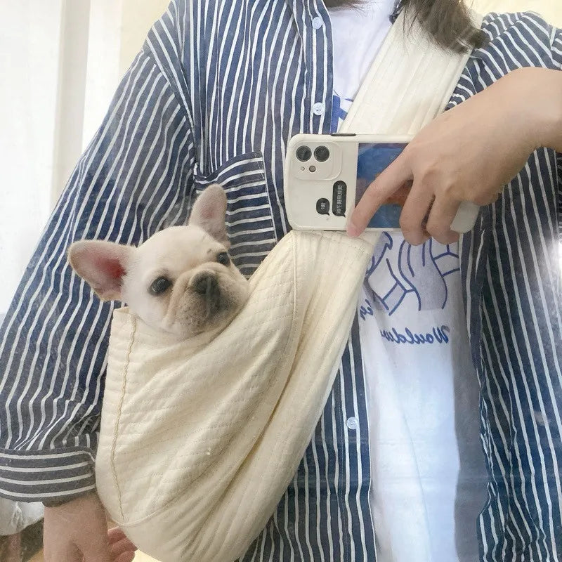 Handmade Pet Dog Puppy Kitten Carrier Outdoor Travel Handbag Canvas Single Shoulder Cat Bag Sling Comfort Tote Bag Breathable