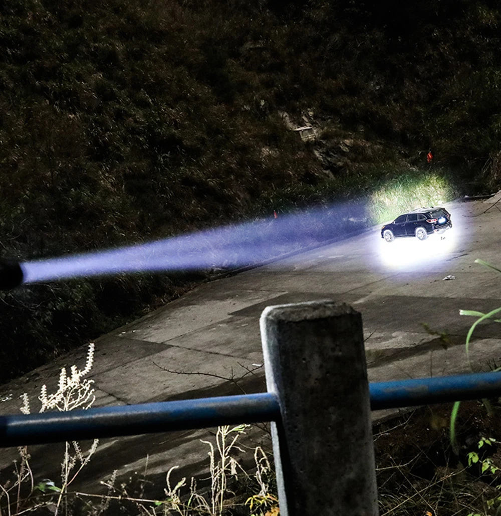 Powerful XHP50 LED Flashlight Waterproof 18650 Torch With Side Light 7 Modes Camping Fishing Lantern USB Rechargeable Zoom Lamp