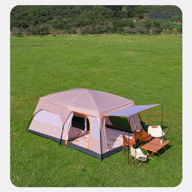 Outdoor Camping Tent Two Bedrooms and One Living Room Automatic Tent Super Large Space Camping Luxury Large-Scale Parks Tent Portable