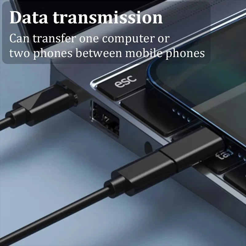 NNBILI 60W Type-C To USB C To Micro To iP Fast Charging Cable Adapter Kit for IPhone 14 15 13 11 OTG Converter Multi Storage Box