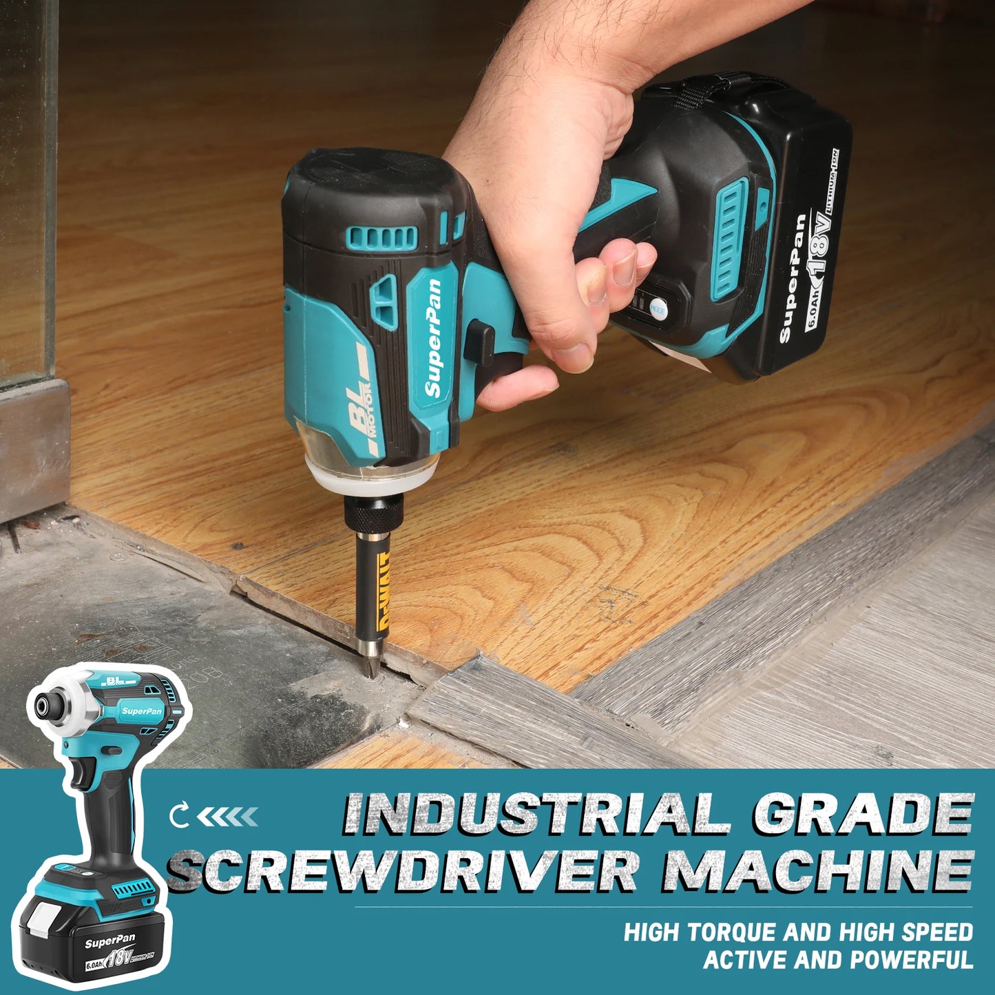 Superpan Rechargable Drill Driver With battery Screwdriver Machine Brushless Electric Screwdriver