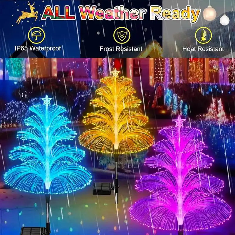 Outdoor LED Solar Pathway Lights Waterproof Christmas Jellyfish Decor Solar Lawn Lamp For Patio Balcony Yard