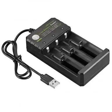 18650 Battery Charger Black 1 2 4 Slots AC 110V 220V Dual For 18650 Charging 3.7V Rechargeable Lithium Battery 4 Ports Charger