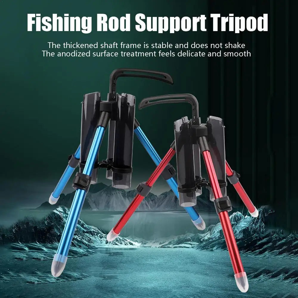 Tripod Fishing Rod Holders Portable Luya Fishing Pole Support Aluminum Alloy 3 Fishing Rods Rack Organizer For Fishing Accessory