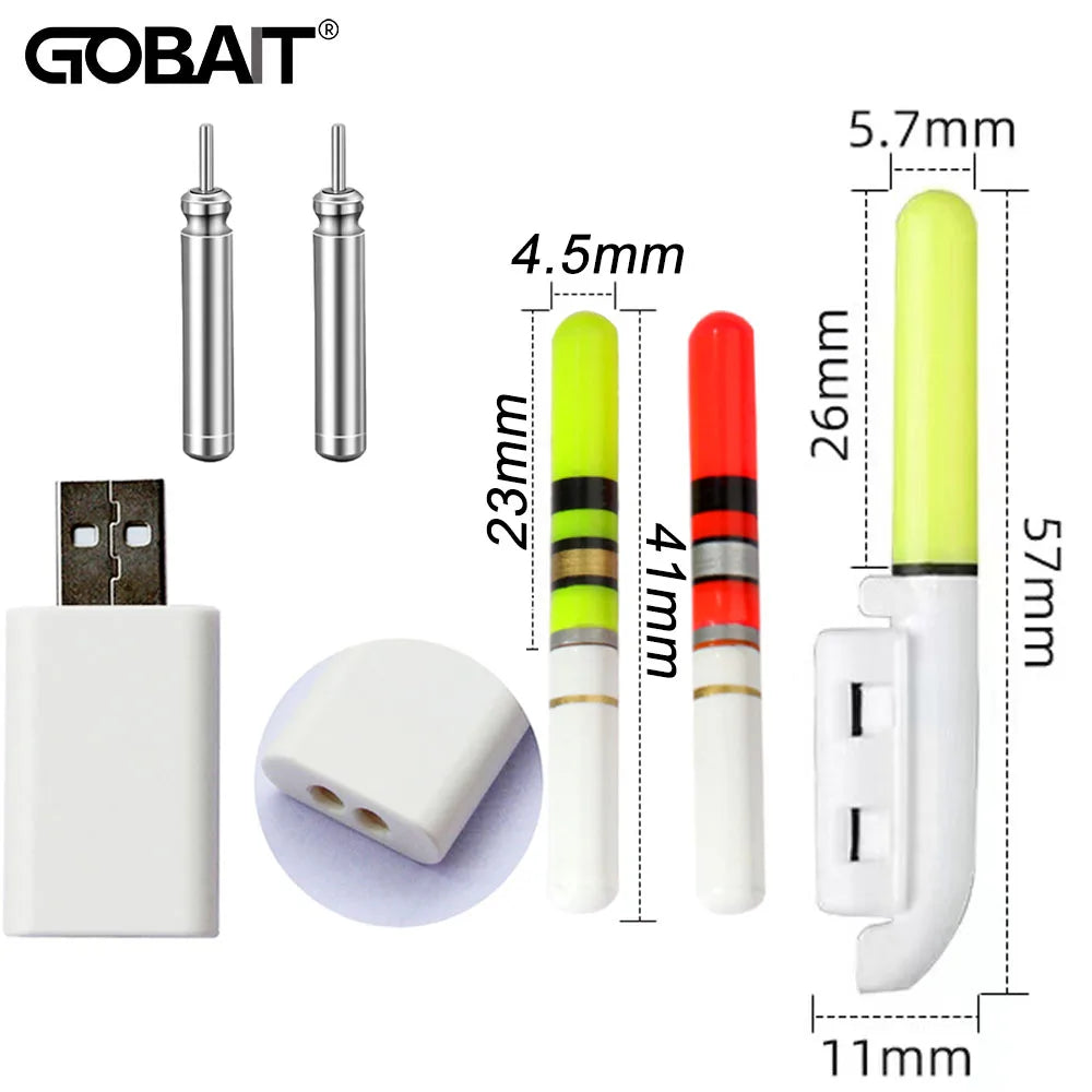 CR322 3.6V Lithium Battery USB Charge Light Stick Rod Luminous Electric LED Night Fishing Float Tackle Bright Fluorescent Lamp