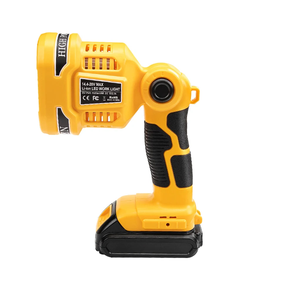 Cordless LED Torch Work Light Camping Lantern Flashlight Portable Flashlight Hand Lamp Outdoor Spotlight for Dewalt DCL040N 18V