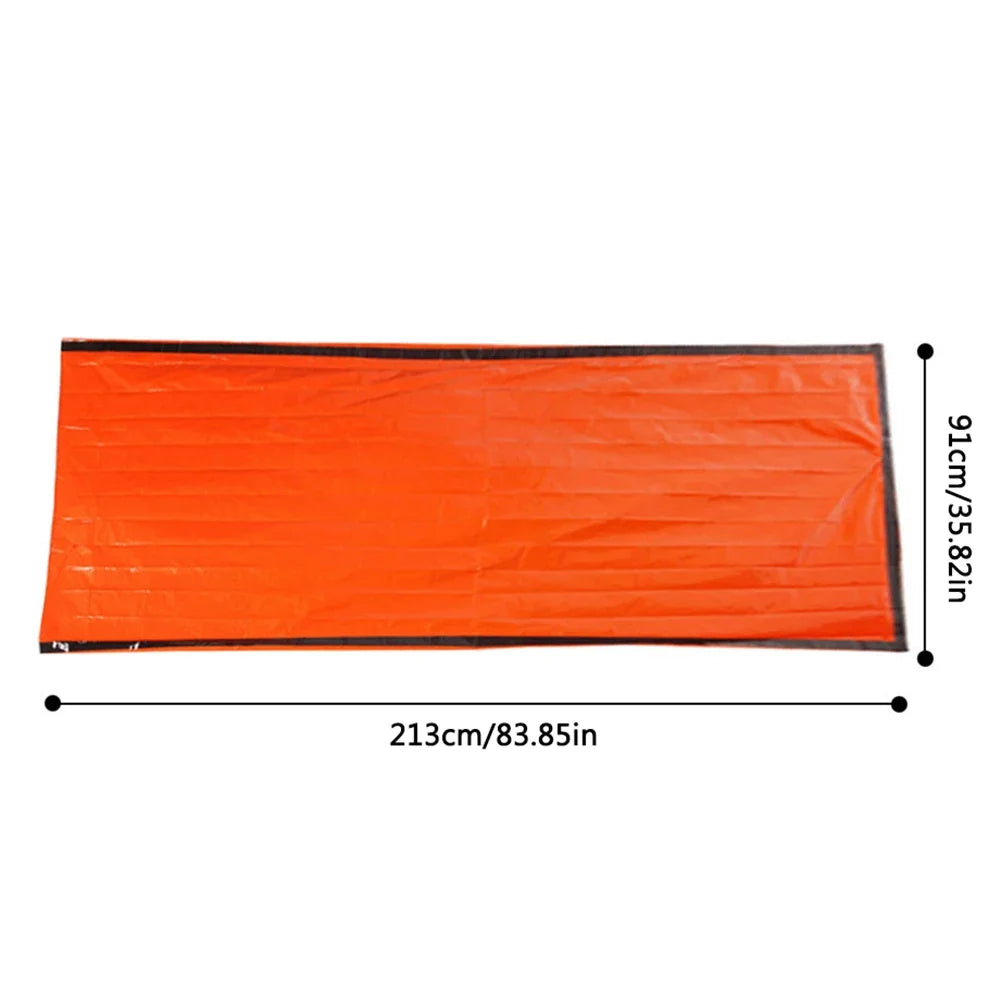 Thermal Sleeping Bag Portable Sleeping Pad Quilt PE Aluminum Film Warm Windproof Waterproof Bivy Sack for Camping Hiking Outdoor