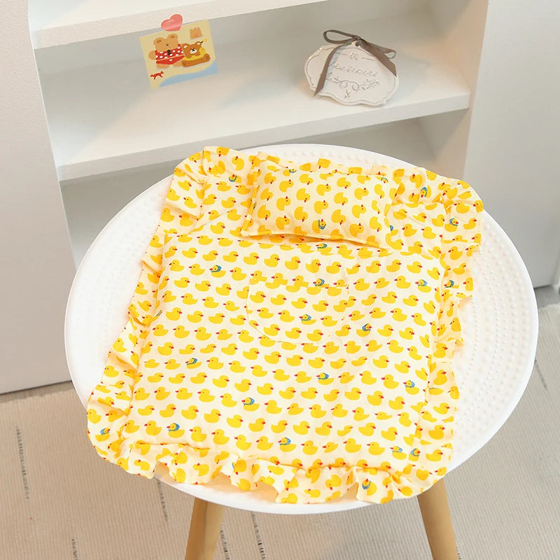 Lovely Sleeping Bag Blanket Bedding for 20cm Idol Dolls / 25cm Mellchan Baby Doll Out Going Carry Bag Soft Quilt Bag House