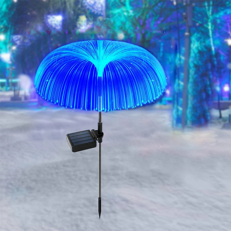 Outdoor LED Solar Pathway Lights Waterproof Christmas Jellyfish Decor Solar Lawn Lamp For Patio Balcony Yard