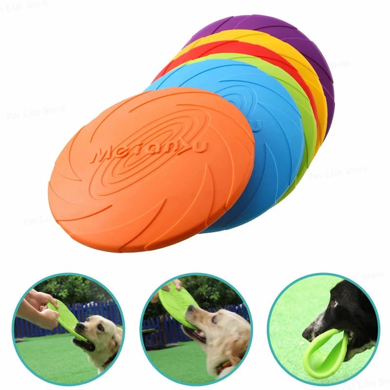 15/18/22cm Fashion Dog Toy Flying Discs Pet Dogs Silicone Game Trainning Interactive Puppy Toys Puppy Pet Supplies - CK Outdoors and More