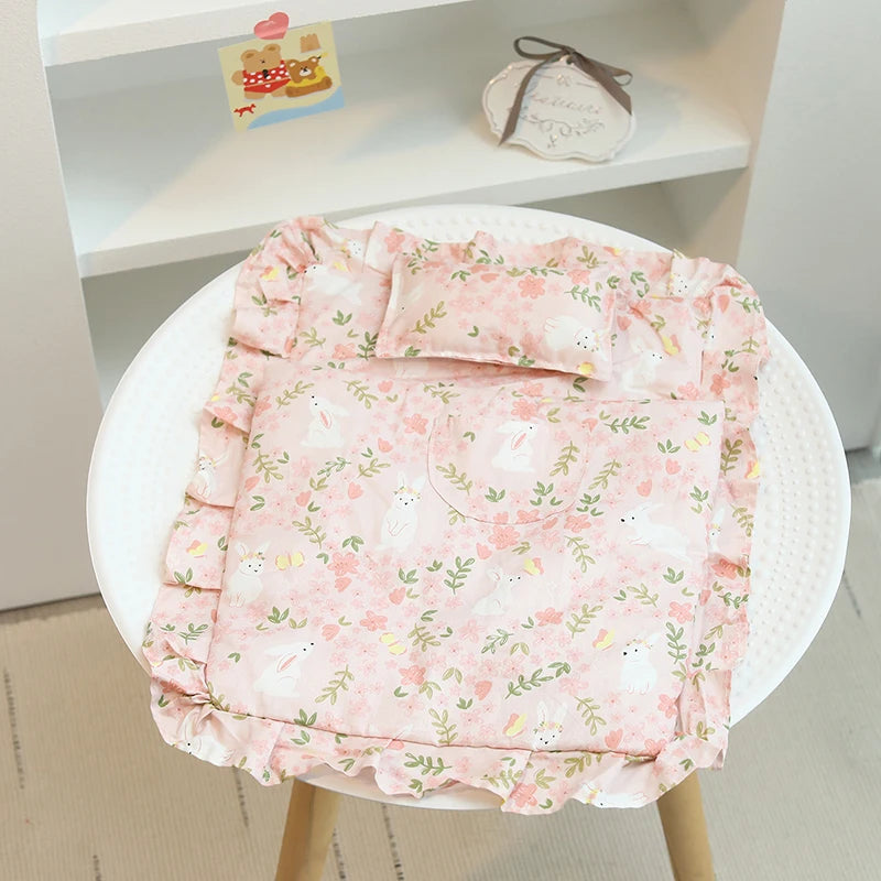 Lovely Sleeping Bag Blanket Bedding for 20cm Idol Dolls / 25cm Mellchan Baby Doll Out Going Carry Bag Soft Quilt Bag House