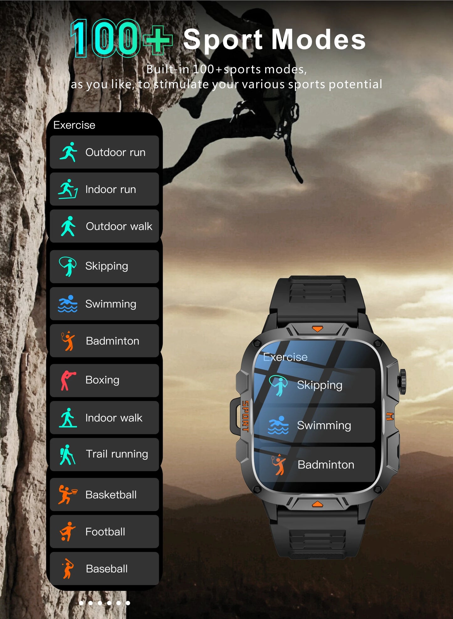 LIGE LED Flashlight Military Smartwatch For Men Bluetooth Call Voice Assistant Watches Heart Rate Monitor Multiple Sports Watch