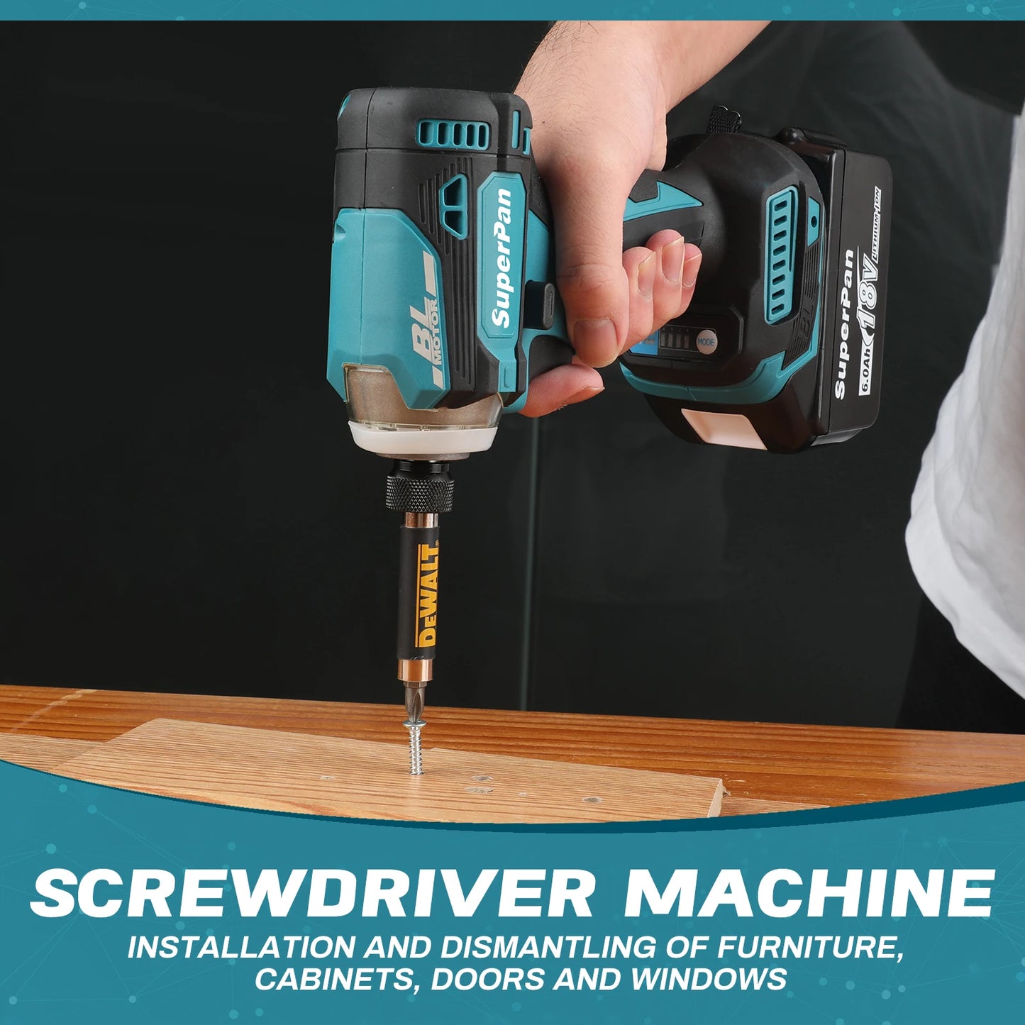 Superpan Rechargable Drill Driver With battery Screwdriver Machine Brushless Electric Screwdriver