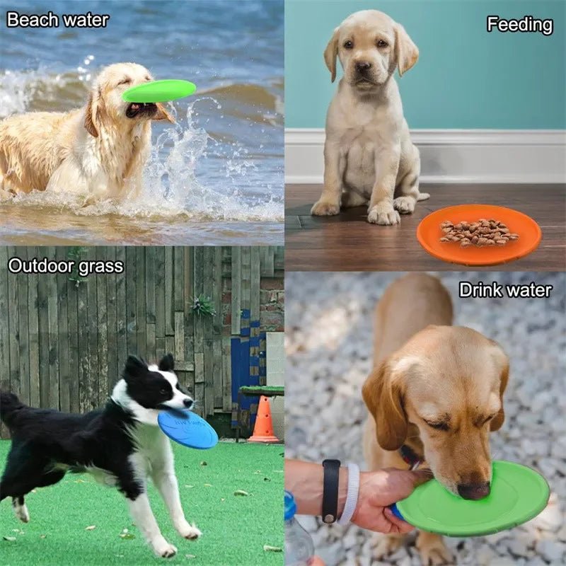 15/18/22cm Fashion Dog Toy Flying Discs Pet Dogs Silicone Game Trainning Interactive Puppy Toys Puppy Pet Supplies - CK Outdoors and More