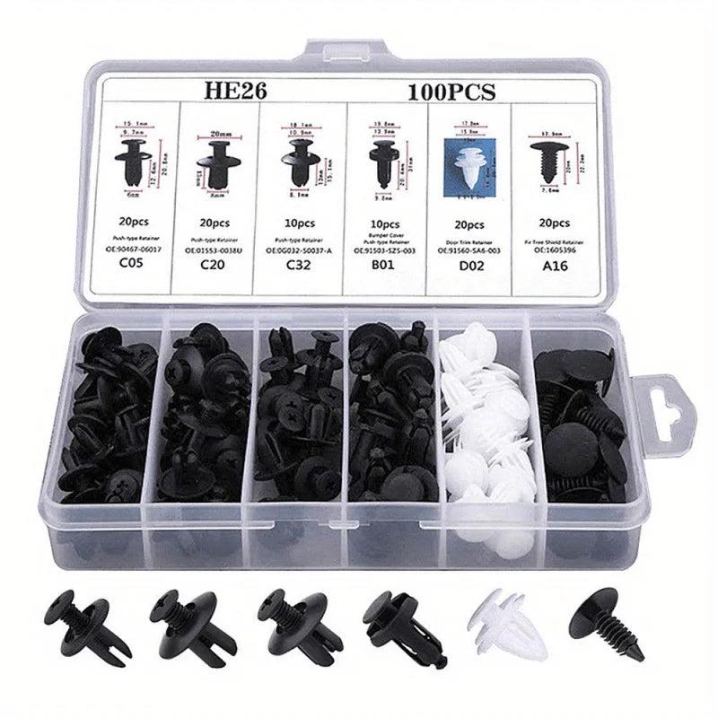 40pcs Car Screw Base U Clip Car Modification Fastener Metal Fender Bumper Protection Clip Interior Accessories Automobile Fasten