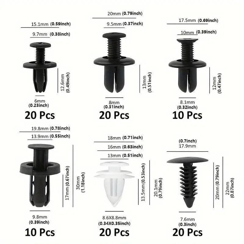 40pcs Car Screw Base U Clip Car Modification Fastener Metal Fender Bumper Protection Clip Interior Accessories Automobile Fasten