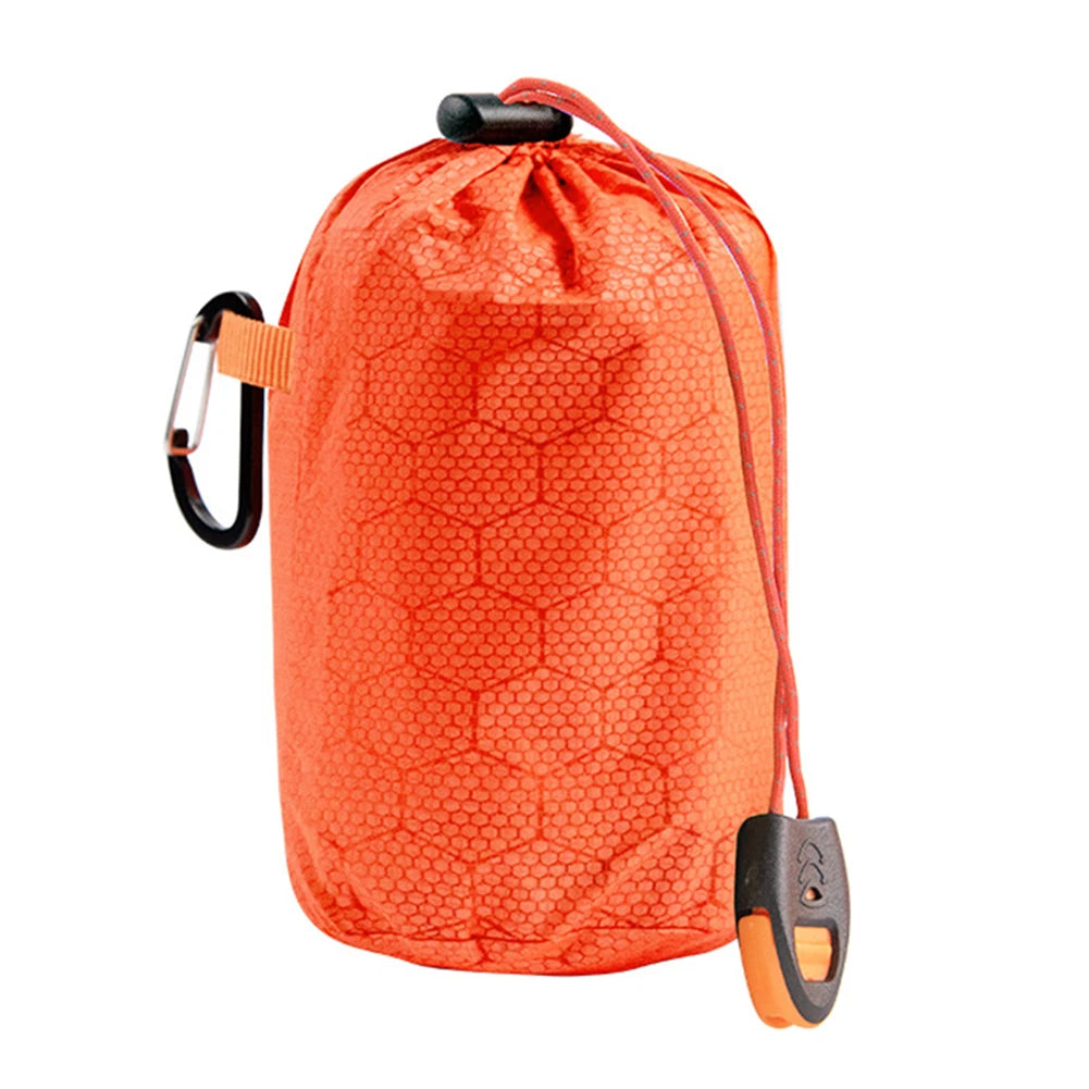 Thermal Sleeping Bag Portable Sleeping Pad Quilt PE Aluminum Film Warm Windproof Waterproof Bivy Sack for Camping Hiking Outdoor
