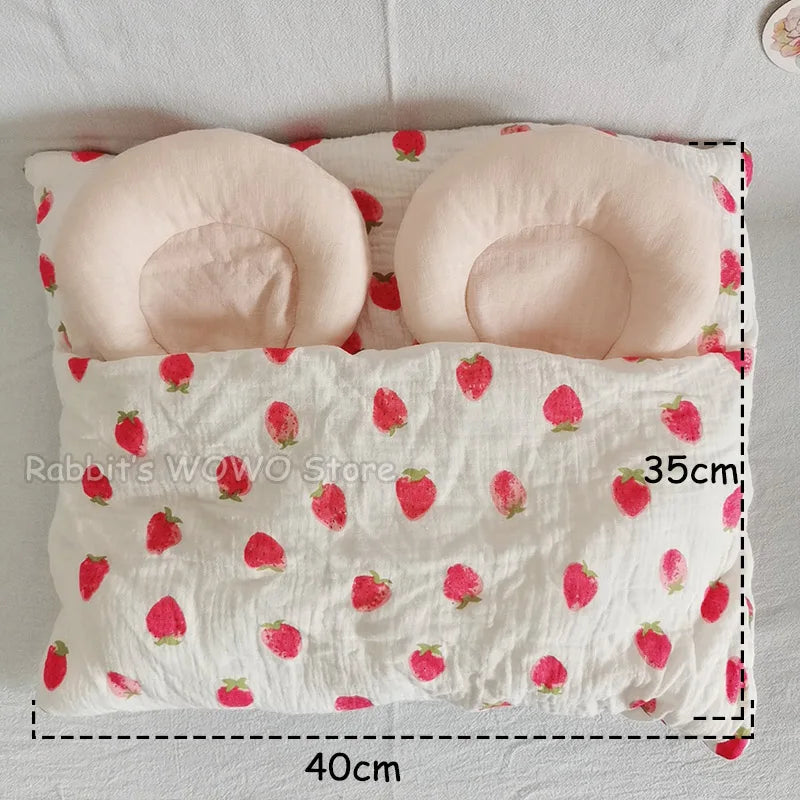 Lovely Sleeping Bag Blanket Bedding for 20cm Idol Dolls / 25cm Mellchan Baby Doll Out Going Carry Bag Soft Quilt Bag House