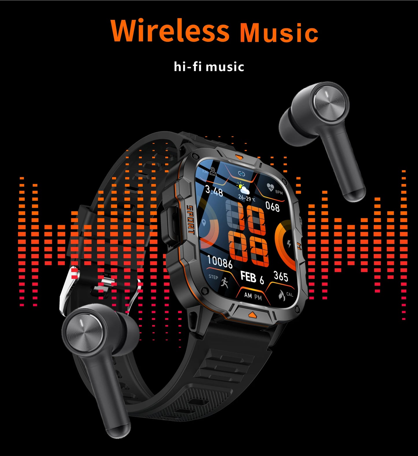 LIGE LED Flashlight Military Smartwatch For Men Bluetooth Call Voice Assistant Watches Heart Rate Monitor Multiple Sports Watch