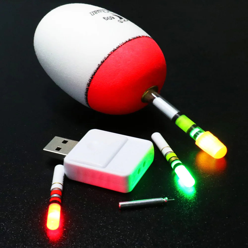 CR322 3.6V Lithium Battery USB Charge Light Stick Rod Luminous Electric LED Night Fishing Float Tackle Bright Fluorescent Lamp