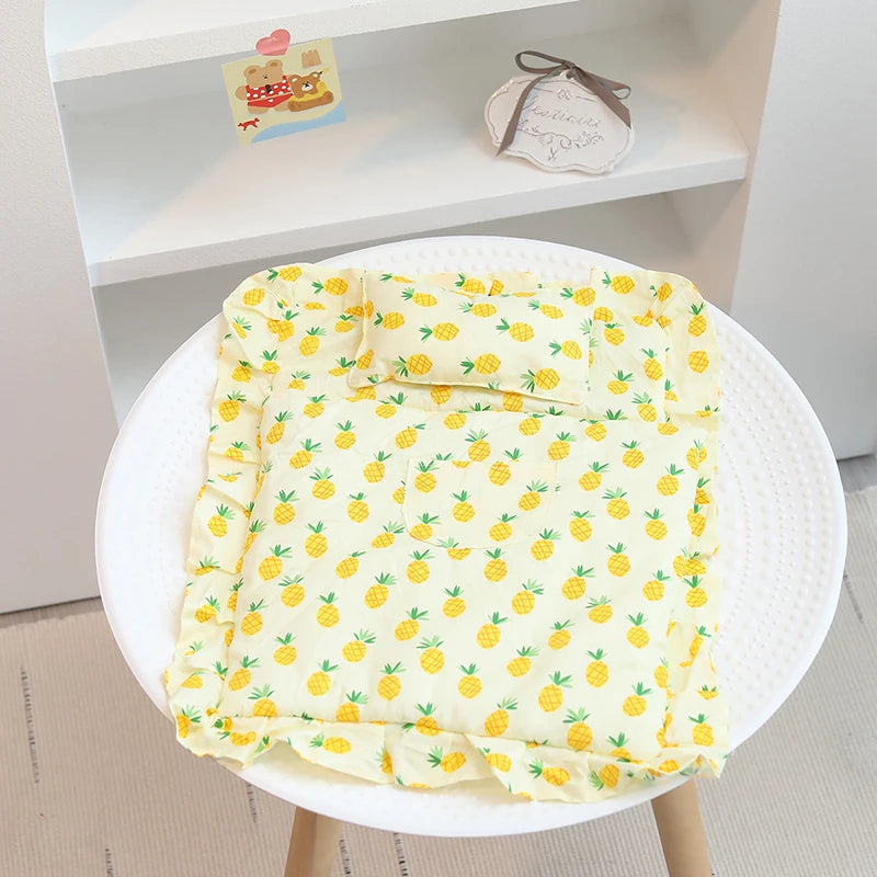 Lovely Sleeping Bag Blanket Bedding for 20cm Idol Dolls / 25cm Mellchan Baby Doll Out Going Carry Bag Soft Quilt Bag House