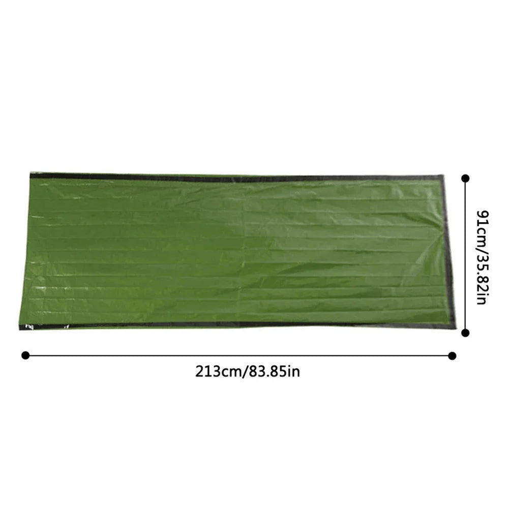 Thermal Sleeping Bag Portable Sleeping Pad Quilt PE Aluminum Film Warm Windproof Waterproof Bivy Sack for Camping Hiking Outdoor