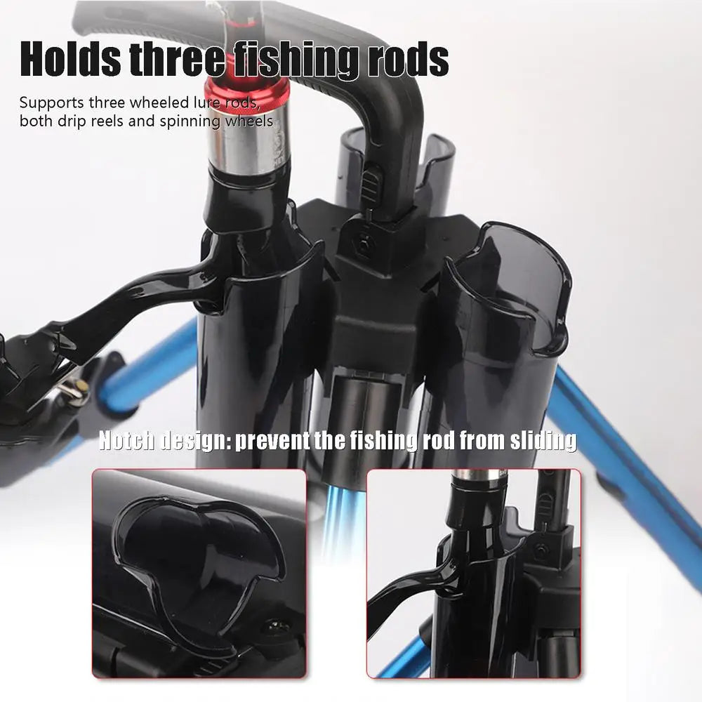 Tripod Fishing Rod Holders Portable Luya Fishing Pole Support Aluminum Alloy 3 Fishing Rods Rack Organizer For Fishing Accessory