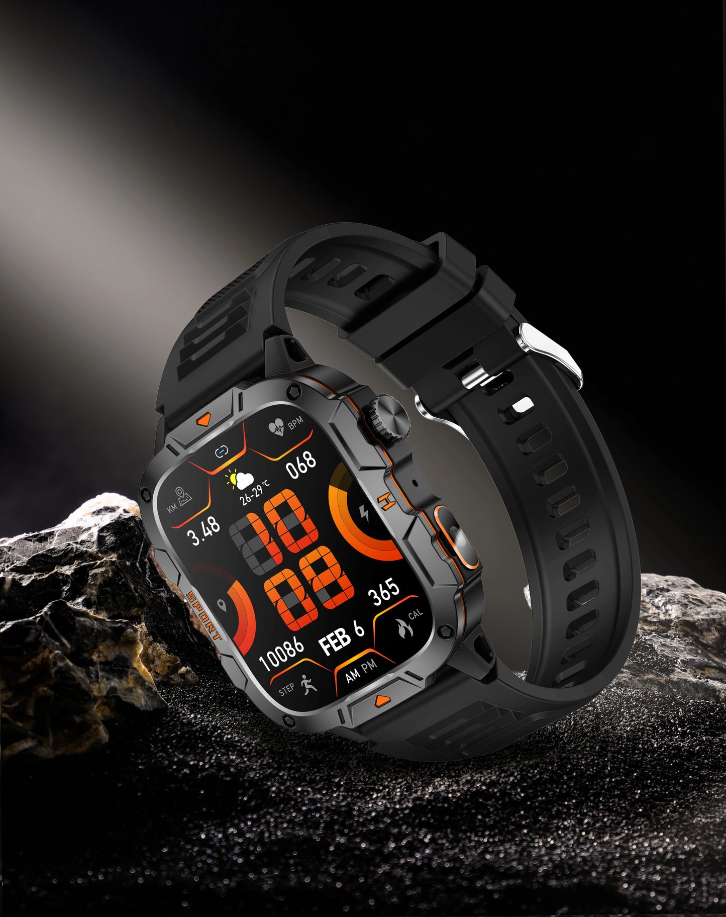 LIGE LED Flashlight Military Smartwatch For Men Bluetooth Call Voice Assistant Watches Heart Rate Monitor Multiple Sports Watch