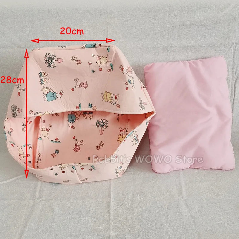 Lovely Sleeping Bag Blanket Bedding for 20cm Idol Dolls / 25cm Mellchan Baby Doll Out Going Carry Bag Soft Quilt Bag House