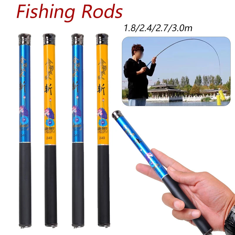 Children Fishing Rods1.8/2.1/2.4/2.7/3.0m Telescopic Hand Fishing Pole Breaking-resistance Fishing Rods Tackle