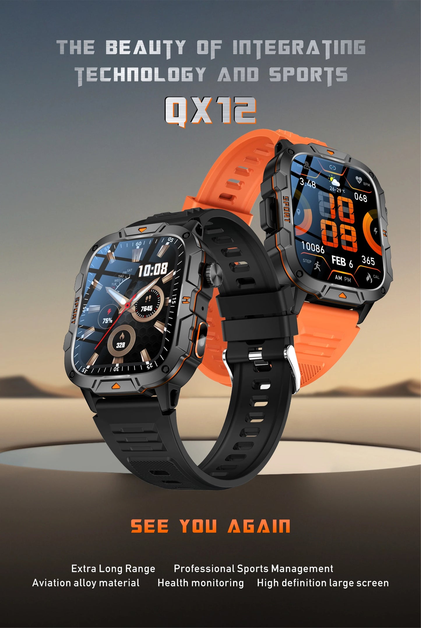 LIGE LED Flashlight Military Smartwatch For Men Bluetooth Call Voice Assistant Watches Heart Rate Monitor Multiple Sports Watch