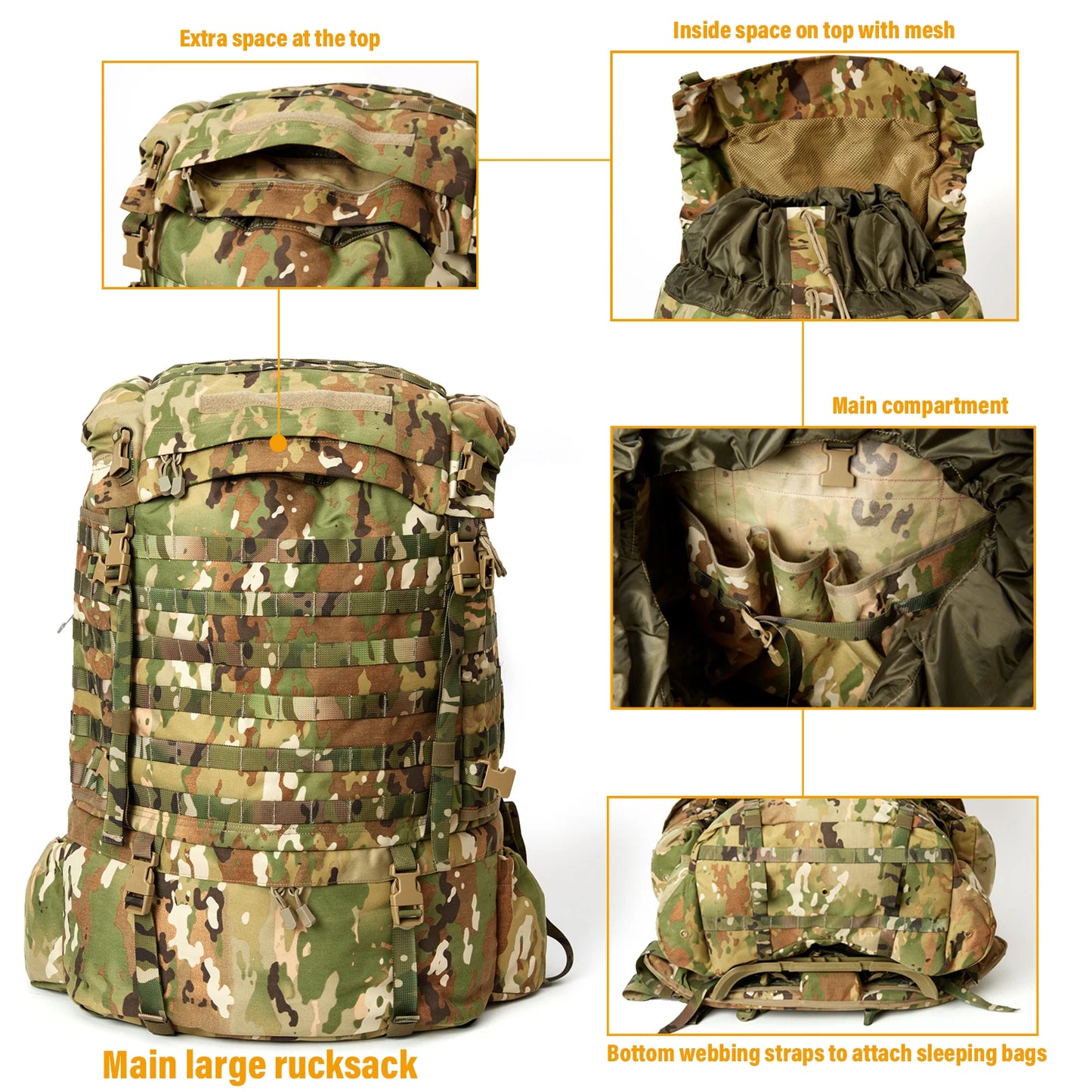 160L Large backpack MT Pack Tactical backpack Military FLIBE Frame Hip Belt Tactical Military Camping Equipment Men's backpack