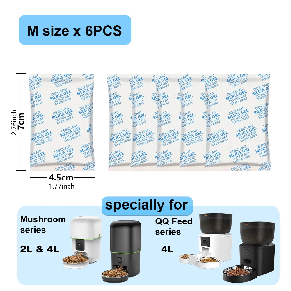 Furpipi-Pet Feeder Accessories, Dual Bowls, USB, Adapter, Desiccant, Elevator, Cat and Dog