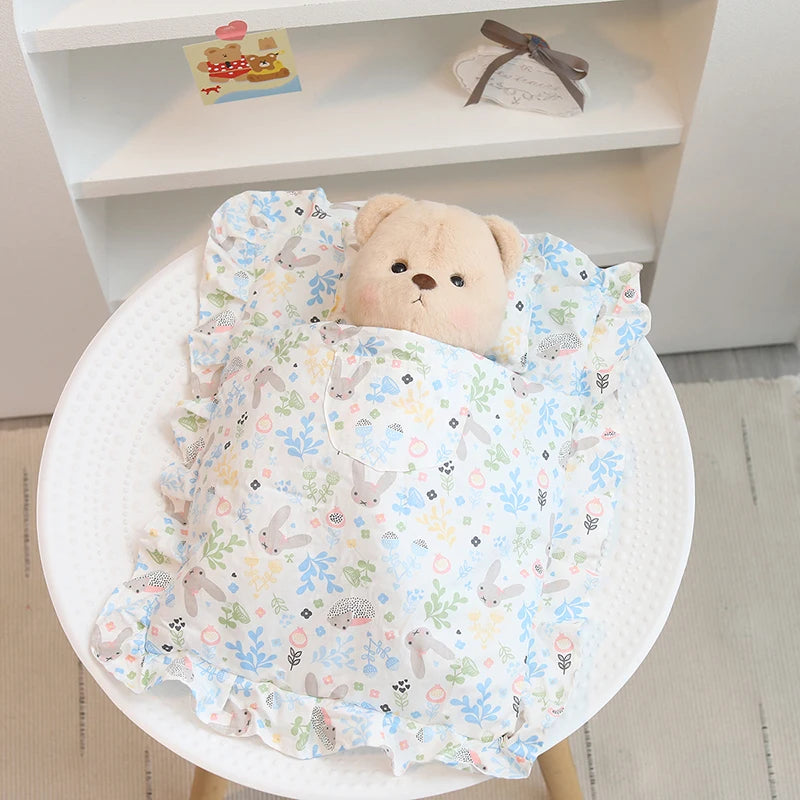 Lovely Sleeping Bag Blanket Bedding for 20cm Idol Dolls / 25cm Mellchan Baby Doll Out Going Carry Bag Soft Quilt Bag House