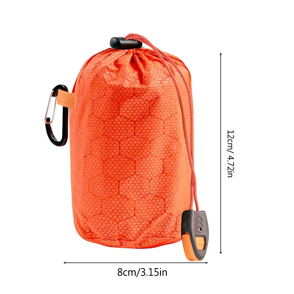 Thermal Sleeping Bag Portable Sleeping Pad Quilt PE Aluminum Film Warm Windproof Waterproof Bivy Sack for Camping Hiking Outdoor