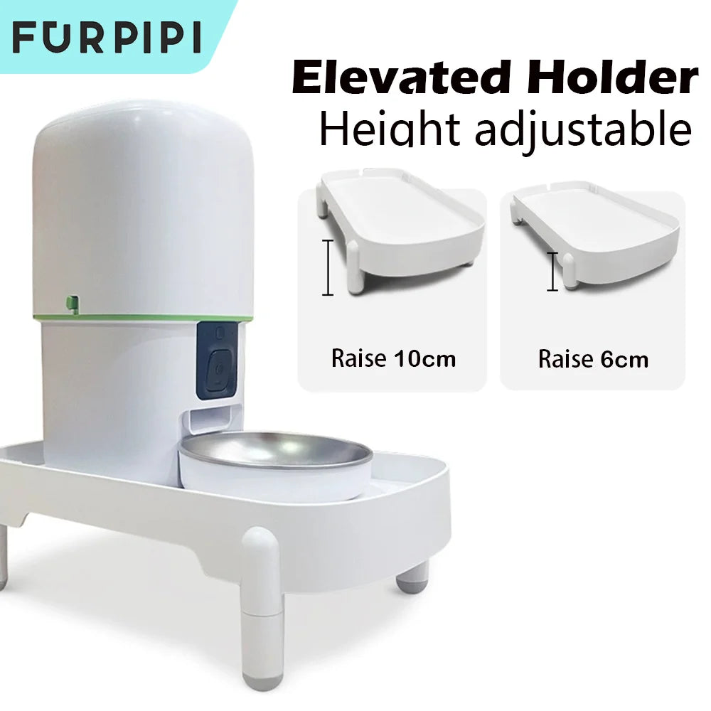 Furpipi-Pet Feeder Accessories, Dual Bowls, USB, Adapter, Desiccant, Elevator, Cat and Dog