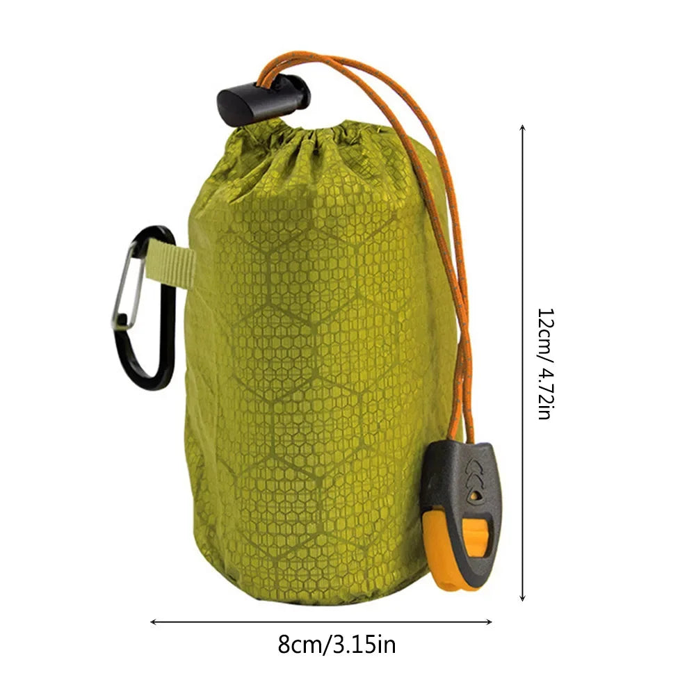 Thermal Sleeping Bag Portable Sleeping Pad Quilt PE Aluminum Film Warm Windproof Waterproof Bivy Sack for Camping Hiking Outdoor