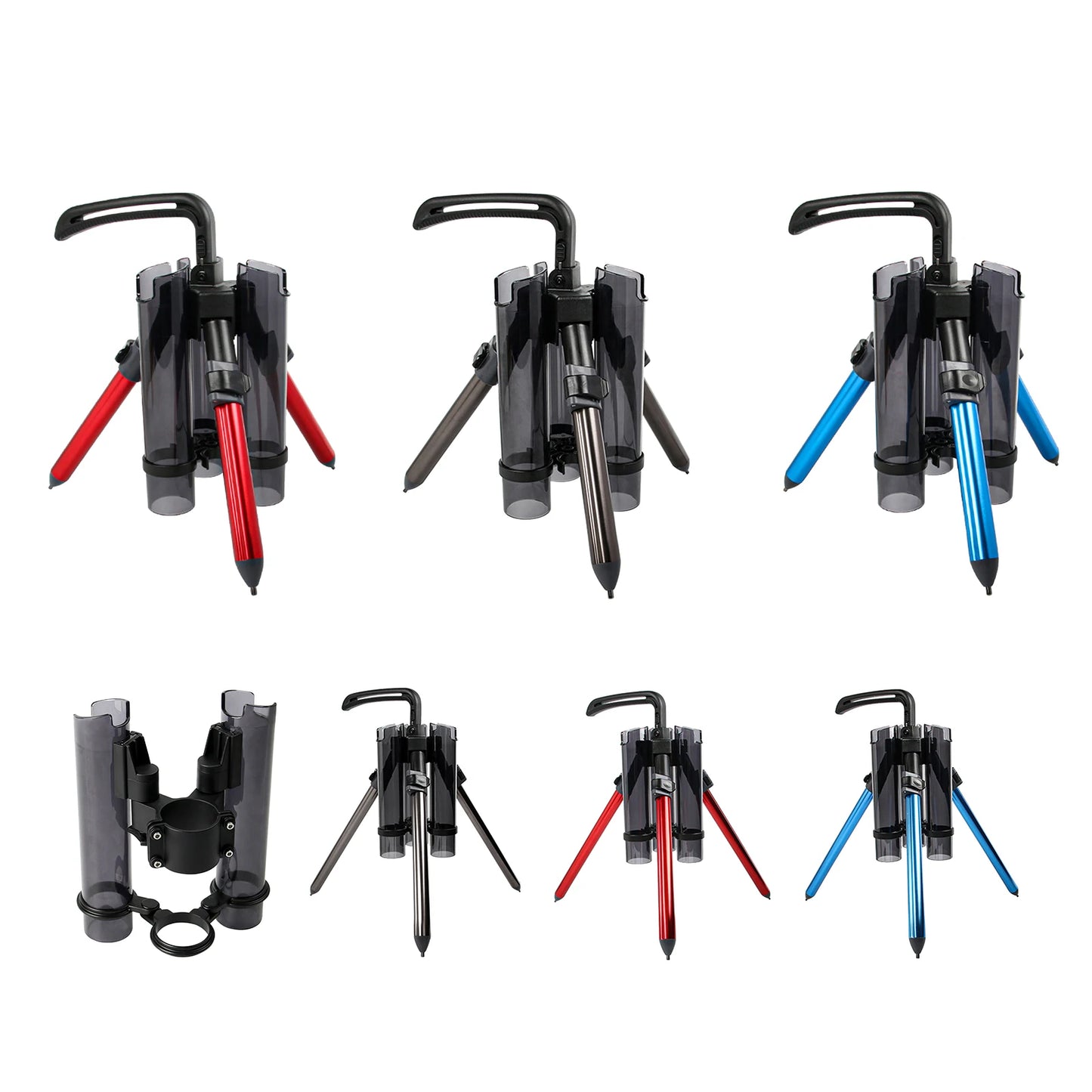 Tripod Fishing Rod Holders Portable Luya Fishing Pole Support Aluminum Alloy 3 Fishing Rods Rack Organizer For Fishing Accessory