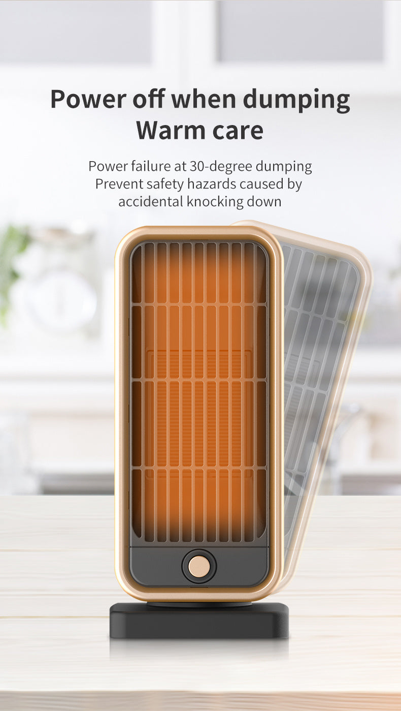 Quiet 500W Ceramic Electric Space Heater, Square Shape, 110-130V US Plug, No Energy Efficiency Rating, Tip-over Protection, Portable Heating Equipment for Bedroom, Living Room, Office