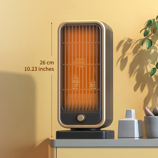 Quiet 500W Ceramic Electric Space Heater, Square Shape, 110-130V US Plug, No Energy Efficiency Rating, Tip-over Protection, Portable Heating Equipment for Bedroom, Living Room, Office