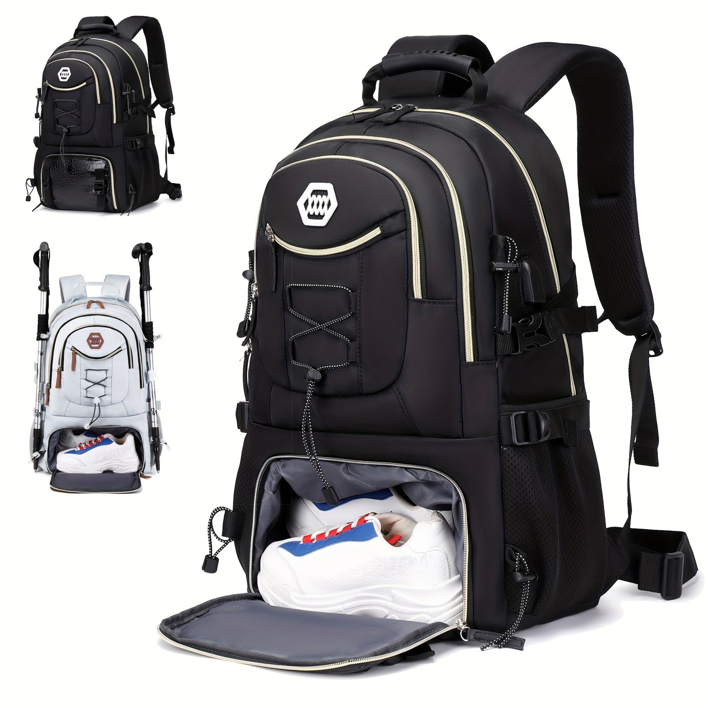 1/2pcs Outdoor Travel Backpack, Waterproof Large Capacity Hiking Mountaineering Bag, Camping Backpack With Shoe Compartment For Men And Women, Ideal Choice For Gifts