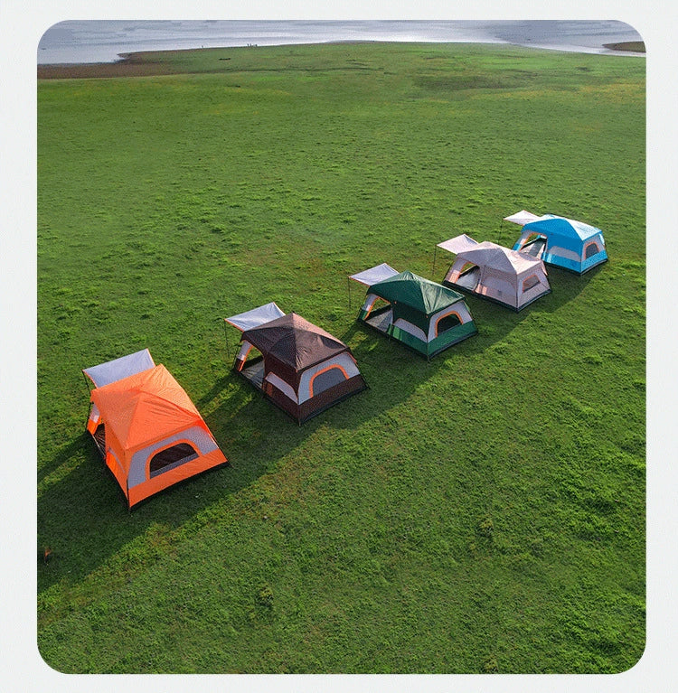 Outdoor Camping Tent Two Bedrooms and One Living Room Automatic Tent Super Large Space Camping Luxury Large-Scale Parks Tent Portable
