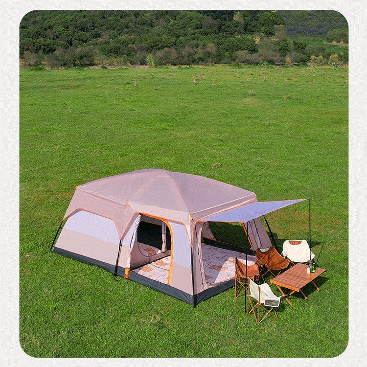 Outdoor Camping Tent Two Bedrooms and One Living Room Automatic Tent Super Large Space Camping Luxury Large-Scale Parks Tent Portable