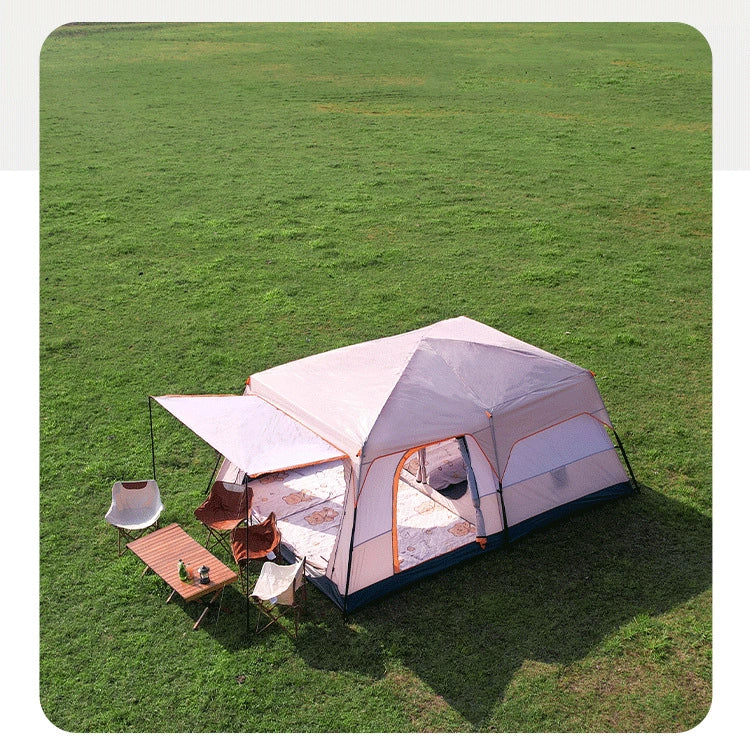 Outdoor Camping Tent Two Bedrooms and One Living Room Automatic Tent Super Large Space Camping Luxury Large-Scale Parks Tent Portable