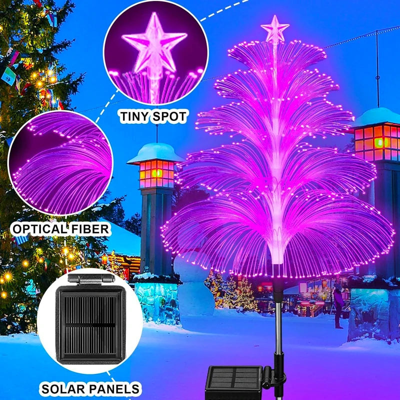 Outdoor LED Solar Pathway Lights Waterproof Christmas Jellyfish Decor Solar Lawn Lamp For Patio Balcony Yard